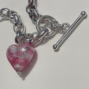 Trending Pink Heart 925 Chunky Choker/Bracelet